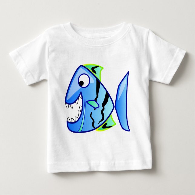 T-shirt Pour Bébé icône-27971 icône poisson bleu applications thème  (Devant)