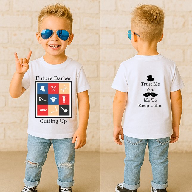 T-shirt Pour Bébé Icône emblématique de barbier mignon (Créateur téléchargé)