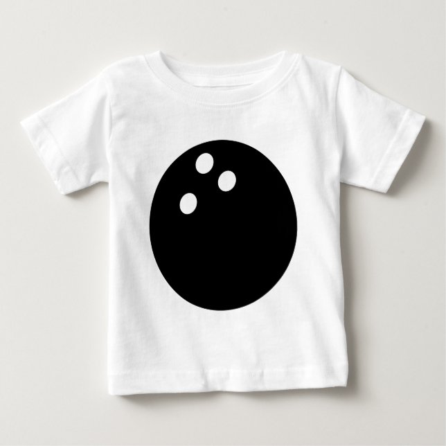T-shirt Pour Bébé icône noire de la balle de bowling (Devant)