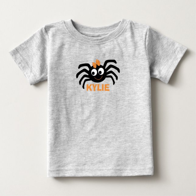 T-shirt Pour Bébé Ihalloween Web de l'araignée mûre personnalisé (Devant)