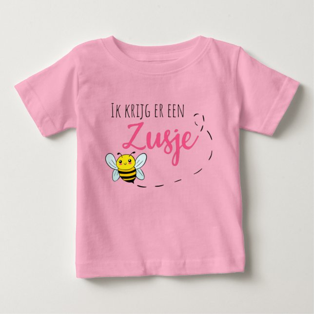T-shirt Pour Bébé Ik krijg er een zusje bij (Devant)