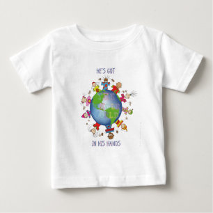 T-shirt Pour Bébé Il a le monde entier dans des ses mains