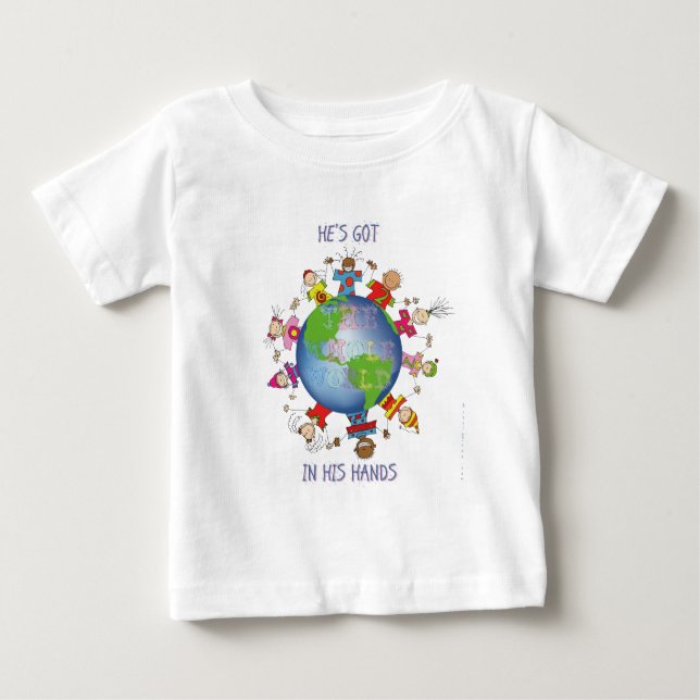 T-shirt Pour Bébé Il a le monde entier dans des ses mains (Devant)