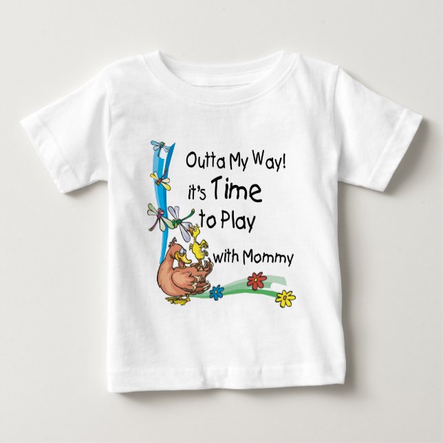 T-shirt Pour Bébé Il est temps de jouer avec maman (Devant)