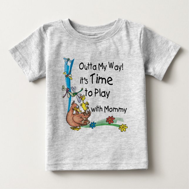 T-shirt Pour Bébé Il est temps de jouer avec maman (Devant)
