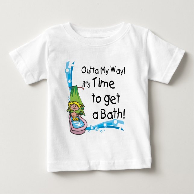 T-shirt Pour Bébé Il est temps de prendre un bain (Devant)