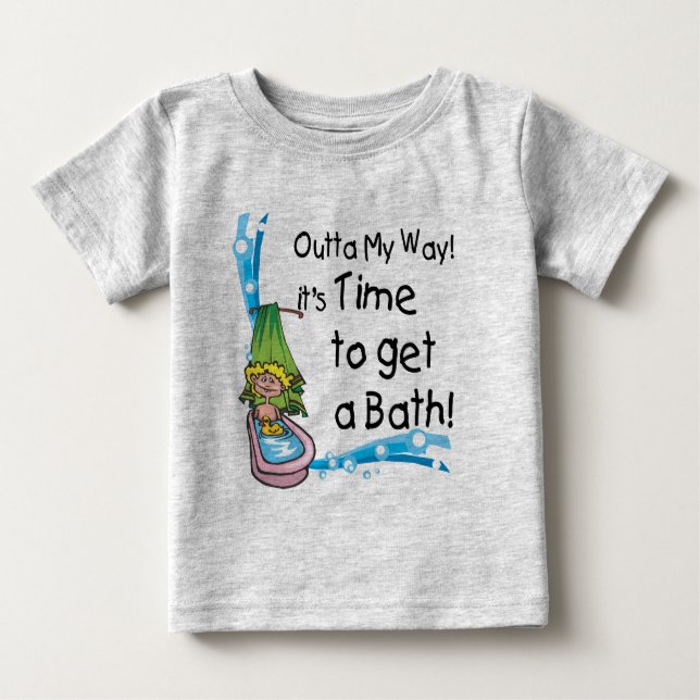T-shirt Pour Bébé Il est temps de prendre un bain (Devant)