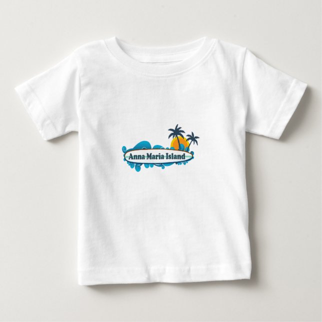 T-shirt Pour Bébé Île d'Anna Maria - conception de surf (Devant)