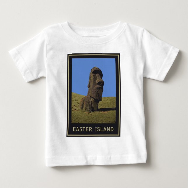T-shirt Pour Bébé Île de Pâques Moai (Devant)
