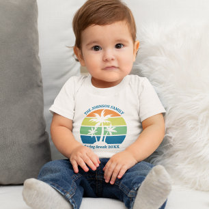T-shirt Pour Bébé Ile tropicale sur mesure Palmiers mignonnes