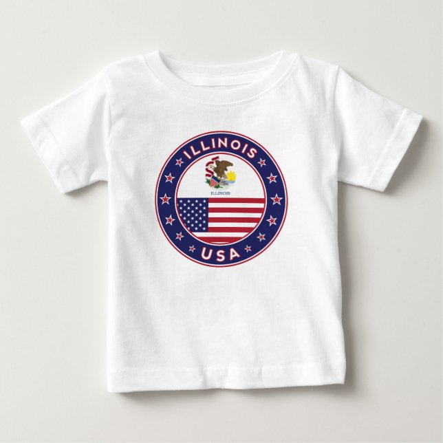 T-shirt Pour Bébé Illinois (Devant)