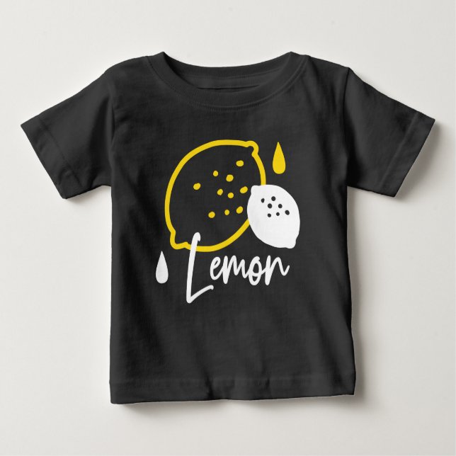 T-shirt Pour Bébé Illustration Abstraite au citron - Art des agrumes (Devant)