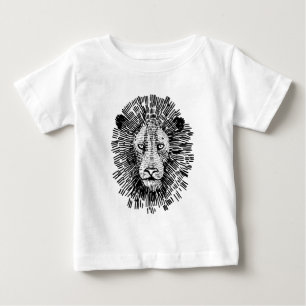 T-shirt Pour Bébé Illustration abstraite de tête de lion audacieuse