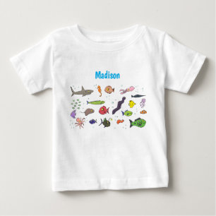 T-shirt Pour Bébé Illustration amusante de créatures marines