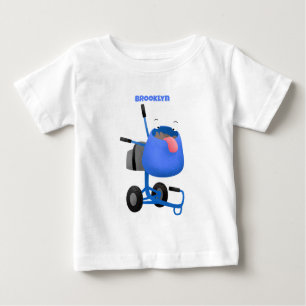 T-shirt Pour Bébé Illustration amusante du mélangeur de ciment bleu