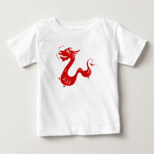 T-SHIRT POUR BÉBÉ ILLUSTRATION CHINOISE DU DRAGON PAPERCUT DE