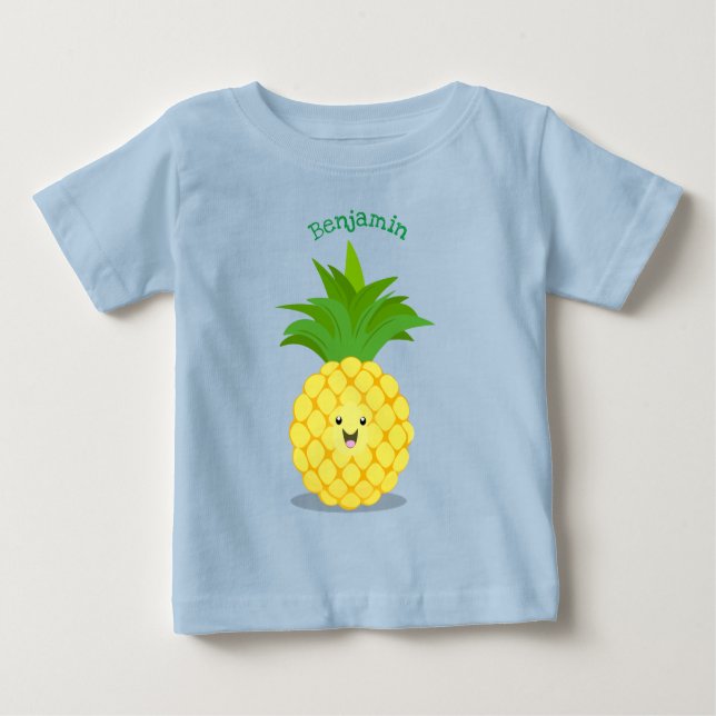 T-shirt Pour Bébé Illustration d'ananas mignon (Devant)