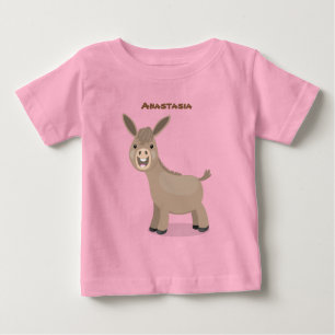 T-shirt Pour Bébé Illustration d'âne miniature joyeux