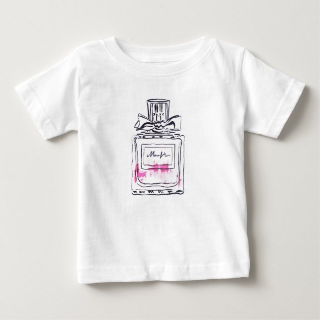T-shirt Pour Bébé Illustration d'aquarelle de mode de bouteille de p (Devant)