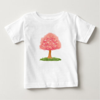 T-shirt Pour Bébé "Illustration d'arbre rose mignon - Aquarelle Natu