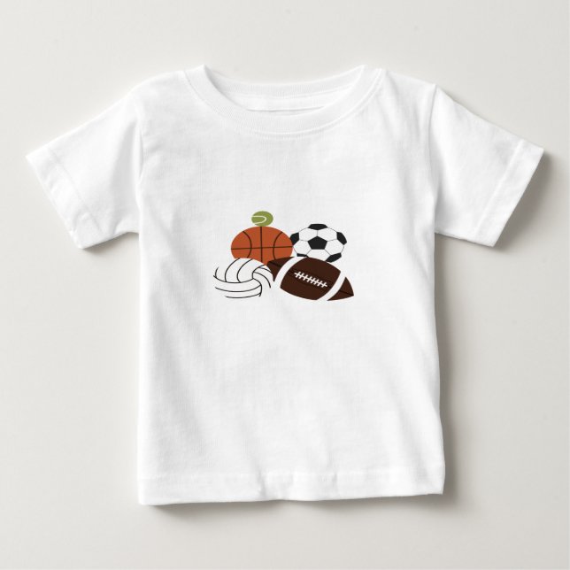 T-shirt Pour Bébé illustration de balle de sport (Devant)