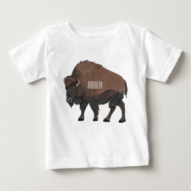 T-shirt Pour Bébé Illustration de bison (Devant)