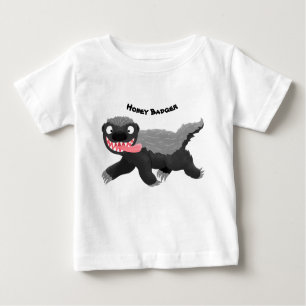 T-shirt Pour Bébé Illustration de blaireau au miel affamé