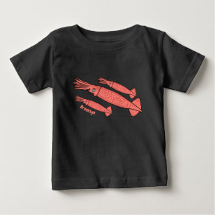 T-shirt Pour Bébé Illustration de calamar rose