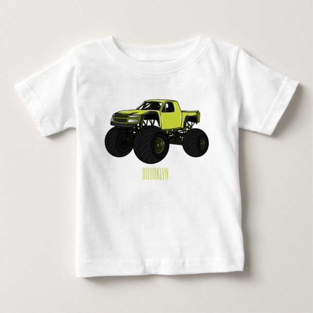 T-shirt Pour Bébé Illustration de camion monstre (Devant)