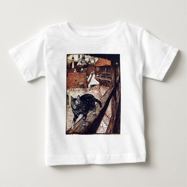 T-shirt Pour Bébé Illustration de Castle Cat Rackham (Devant)