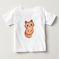 Illustration de chat Kawaii Cute Orange