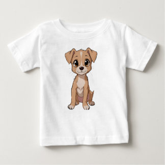 T-shirt Pour Bébé Illustration de chien mignon Anime avec de grands