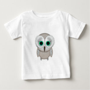 T-shirt Pour Bébé Illustration de chouette aux yeux verts mignonne