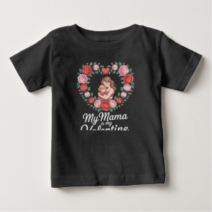 T-shirt Pour Bébé Illustration de couronne florale Ma maman est ma S