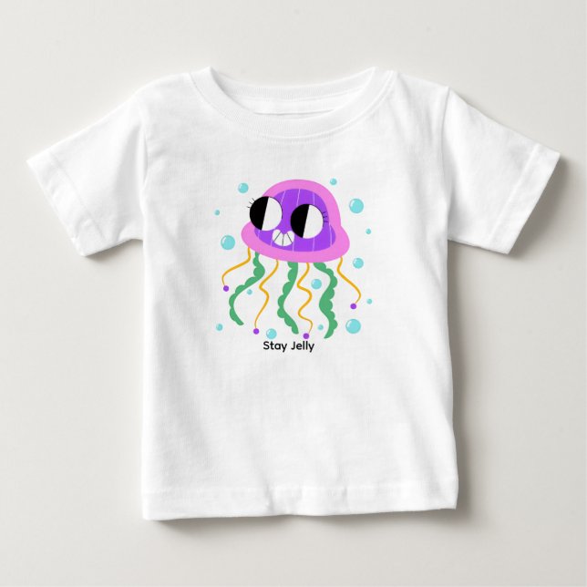 T-shirt Pour Bébé Illustration de créature marine de l'océan violet  (Devant)