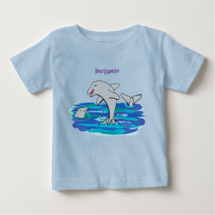 T-shirt Pour Bébé Illustration de dauphins heureux adorables