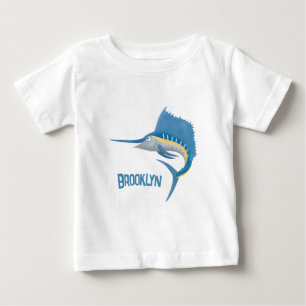 T-shirt Pour Bébé Illustration de dessin animé amusant d'espadon voi