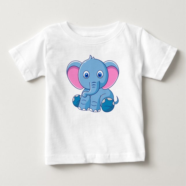 T-shirt Pour Bébé Illustration de dessin animé d'animal (Devant)