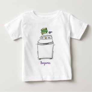 T-shirt Pour Bébé Illustration de dessin animé de lessive de machine