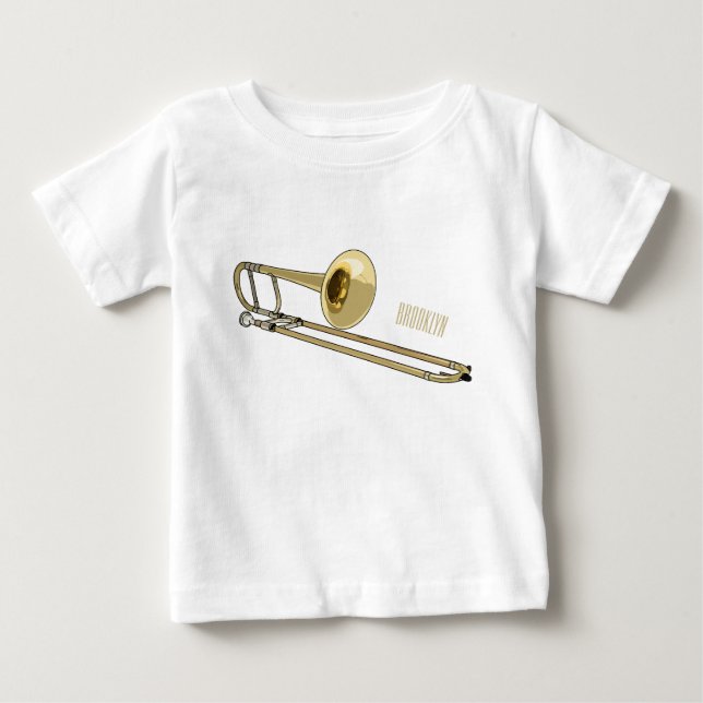T-shirt Pour Bébé Illustration de dessin animé de Trombone (Devant)