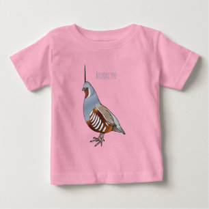 T-shirt Pour Bébé illustration de dessin animé d'oiseau colin des mo