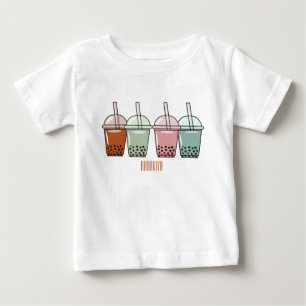 T-shirt Pour Bébé Illustration de dessin animé pour le thé de bulle