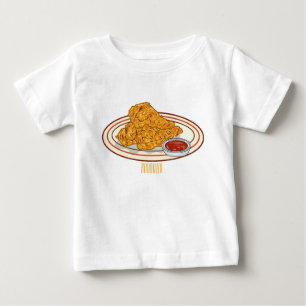 T-shirt Pour Bébé Illustration de dessin animé sur le poulet frit