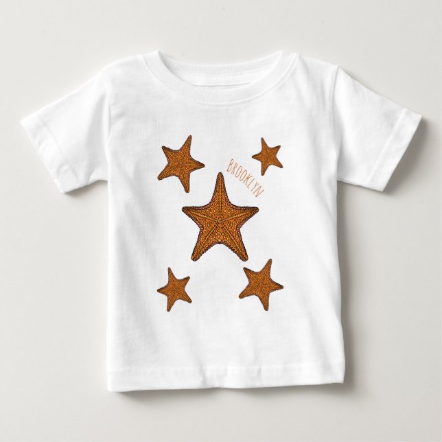 T-shirt Pour Bébé Illustration de dessin de Starfish (Devant)