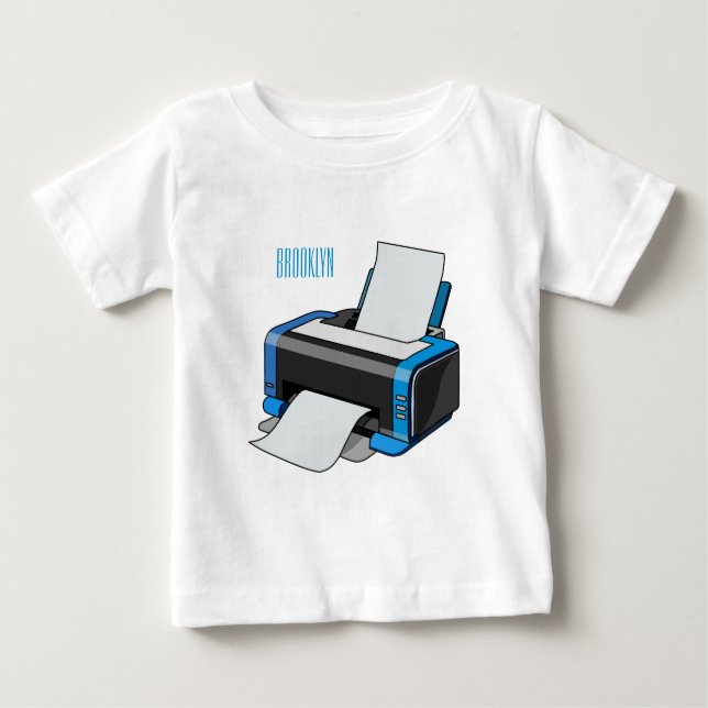 T-shirt Pour Bébé Illustration de dessin d'imprimante (Devant)