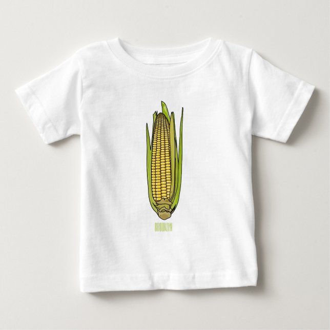 T-shirt Pour Bébé Illustration de dessin sur le maïs (Devant)
