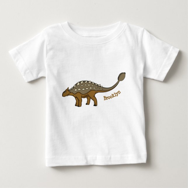 T-shirt Pour Bébé Illustration de dinosaure blindé Ankylosaurus (Devant)