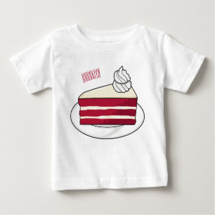 T-shirt Pour Bébé Illustration de gâteau en velours rouge