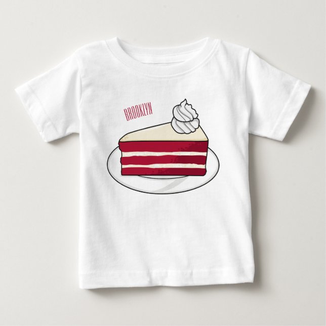 T-shirt Pour Bébé Illustration de gâteau en velours rouge (Devant)