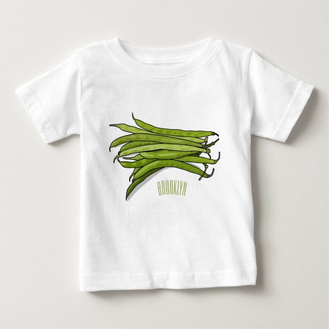 T-shirt Pour Bébé Illustration de haricots verts (Devant)